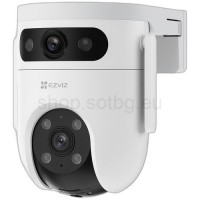 Ezviz - CS-H9c - 5 MP 4G Безжична Управляема Мрежова IP Камера с Два Обектива с Осветление до 30 м, 15 к/с @ 3K, Обектив 2.8 мм и 6 мм, Микрофон, Говорител, Алармена Светлина и Сирена, Wi-Fi 6, 4G LTE