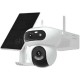 Ezviz - CS-HB90X/SP - 4 MP 4G Безжична Управляема Мрежова IP Камера с Два Обектива и Осветление до 35 м, 15 к/с @ 2K+, Обектив 2.8 и 6 мм, Микрофон, Говорител, Вградени Алармена Светлина и Сирена, AOV, Wi-Fi 6, LTE, Вградена Батерия и Соларен Панел