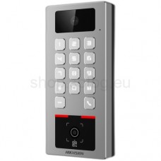 Hikvision - DS-K1T502DBWX-CQR - Самостоятелен Вандалоустойчив Терминал за Контрол на Достъп и/или Лицев Панел за Домофонна Система, Mifare, DesFire, Bluetooth, QR Код, Wi-Fi, 2 MP Камера, Двупосочно Аудио, IP65, IK9, Hik-Connect