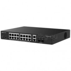 Ruijie - RG-ES220GS-LP - 20 Портов PoE Cloud Управляем Мрежов Комутатор (Суич), 16 x 1GbE PoE+, 2 x 1GbE Uplink, 2 x 1GbE SFP Uplink, 130 W