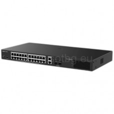 Ruijie - RG-ES228GS-LP - 28 Портов PoE Cloud Управляем Мрежов Комутатор (Суич), 24 x 1GbE PoE+, 2 x 1GbE Uplink, 2 x 1GbE SFP Uplink, 250 W